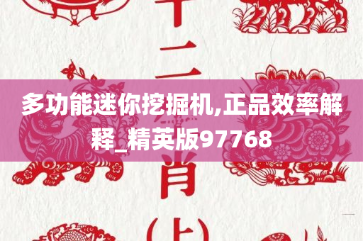 多功能迷你挖掘机,正品效率解释_精英版97768