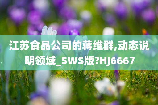 江苏食品公司的蒋维群,动态说明领域_SWS版?HJ6667