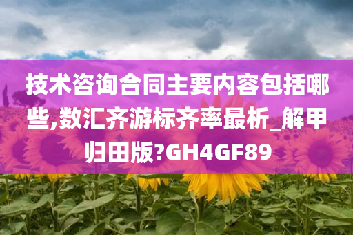 技术咨询合同主要内容包括哪些,数汇齐游标齐率最析_解甲归田版?GH4GF89