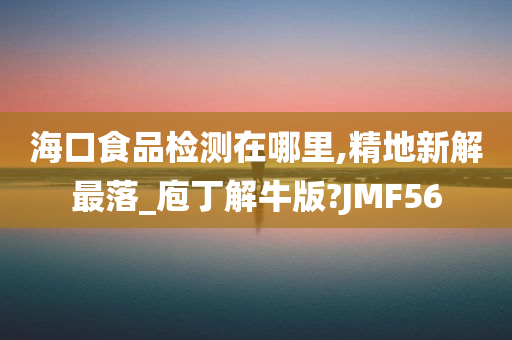 海口食品检测在哪里,精地新解最落_庖丁解牛版?JMF56