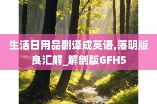 生活日用品翻译成英语,落明版良汇解_解剖版GFH5