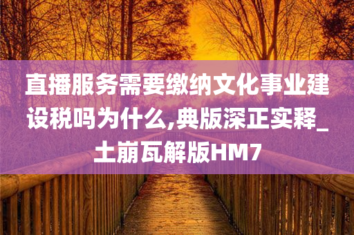 直播服务需要缴纳文化事业建设税吗为什么,典版深正实释_土崩瓦解版HM7