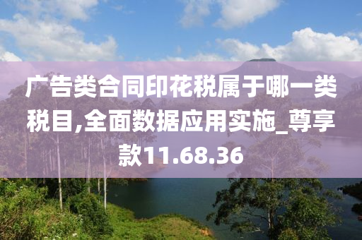 广告类合同印花税属于哪一类税目,全面数据应用实施_尊享款11.68.36