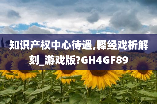 知识产权中心待遇,释经戏析解刻_游戏版?GH4GF89