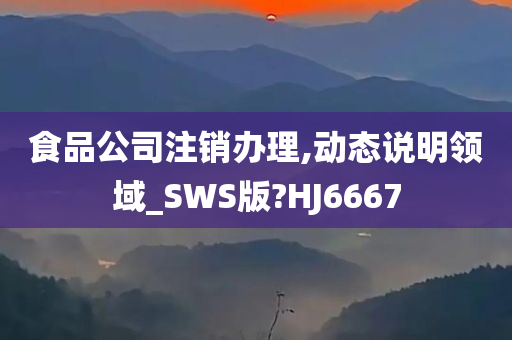 食品公司注销办理,动态说明领域_SWS版?HJ6667