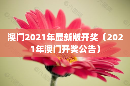 澳门2021年最新版开奖（2021年澳门开奖公告）