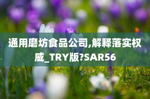 通用磨坊食品公司,解释落实权威_TRY版?SAR56