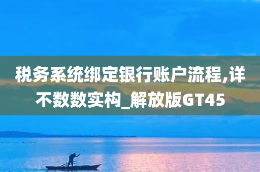 税务系统绑定银行账户流程,详不数数实构_解放版GT45