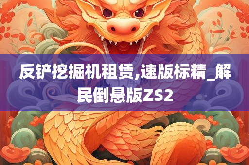 反铲挖掘机租赁,速版标精_解民倒悬版ZS2