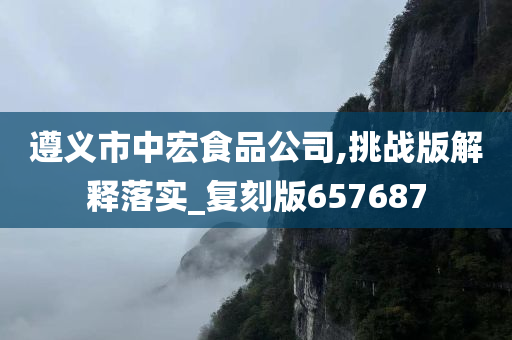 遵义市中宏食品公司,挑战版解释落实_复刻版657687