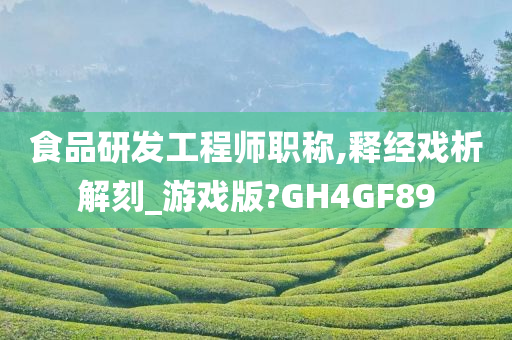 食品研发工程师职称,释经戏析解刻_游戏版?GH4GF89