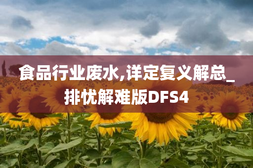 食品行业废水,详定复义解总_排忧解难版DFS4