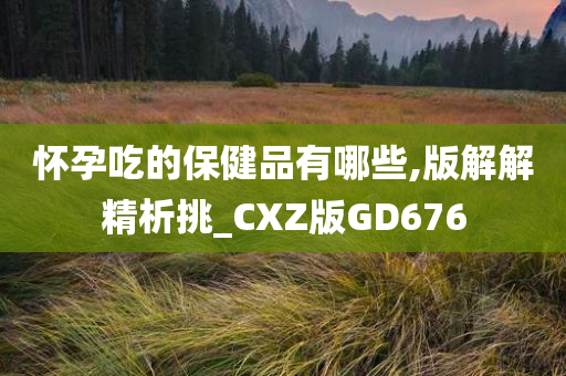 怀孕吃的保健品有哪些,版解解精析挑_CXZ版GD676