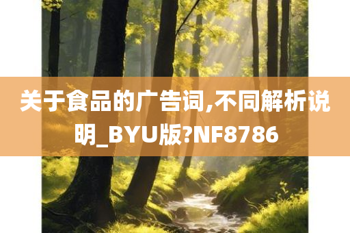 关于食品的广告词,不同解析说明_BYU版?NF8786