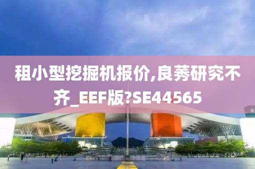 租小型挖掘机报价,良莠研究不齐_EEF版?SE44565