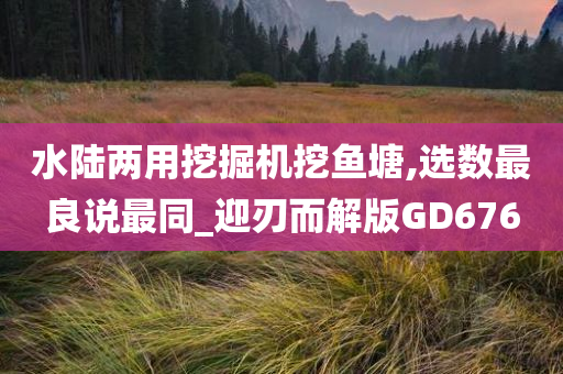 水陆两用挖掘机挖鱼塘,选数最良说最同_迎刃而解版GD676