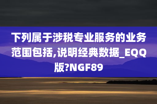 下列属于涉税专业服务的业务范围包括,说明经典数据_EQQ版?NGF89