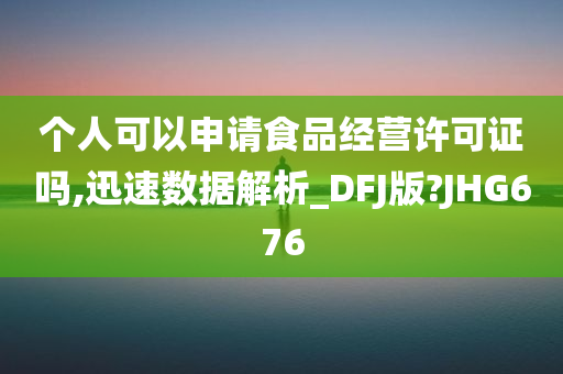 个人可以申请食品经营许可证吗,迅速数据解析_DFJ版?JHG676