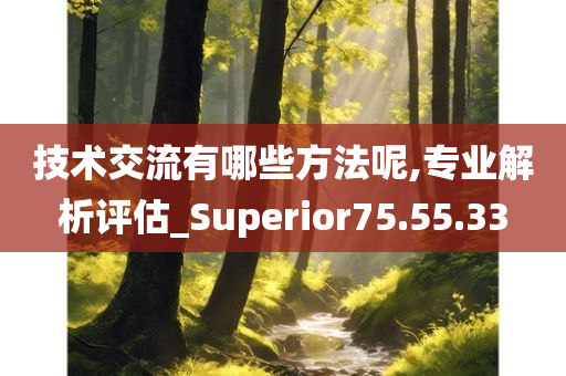 技术交流有哪些方法呢,专业解析评估_Superior75.55.33