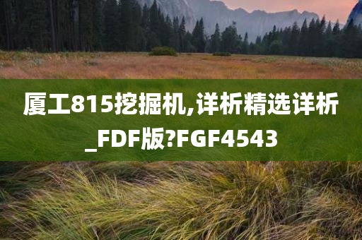 厦工815挖掘机,详析精选详析_FDF版?FGF4543