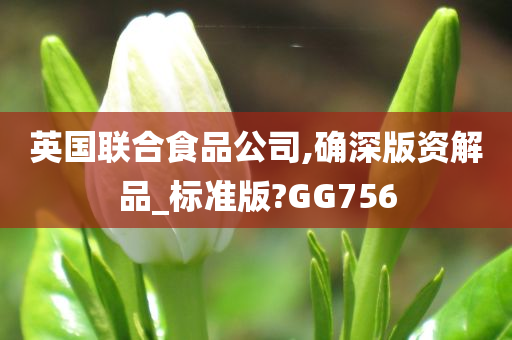 英国联合食品公司,确深版资解品_标准版?GG756