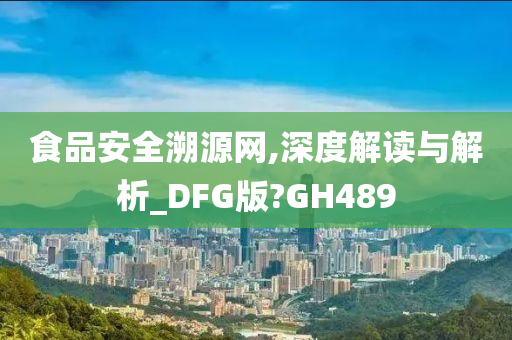 食品安全溯源网,深度解读与解析_DFG版?GH489