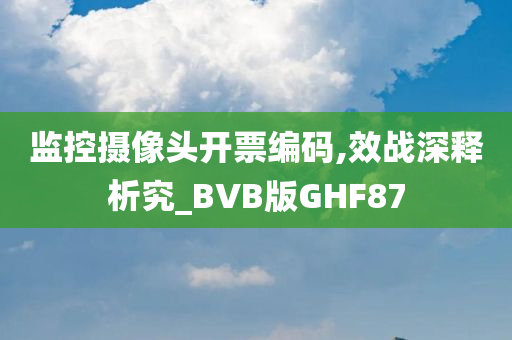 监控摄像头开票编码,效战深释析究_BVB版GHF87