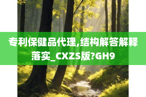 专利保健品代理,结构解答解释落实_CXZS版?GH9