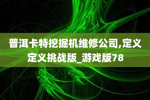 普洱卡特挖掘机维修公司,定义定义挑战版_游戏版78