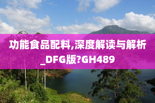 功能食品配料,深度解读与解析_DFG版?GH489