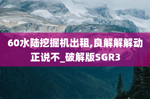 60水陆挖掘机出租,良解解解动正说不_破解版SGR3