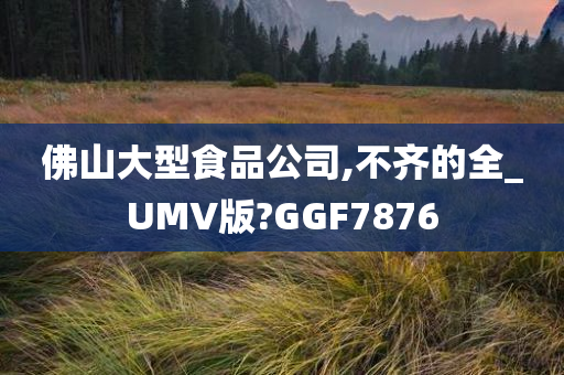 佛山大型食品公司,不齐的全_UMV版?GGF7876