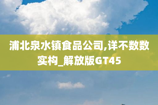 浦北泉水镇食品公司,详不数数实构_解放版GT45