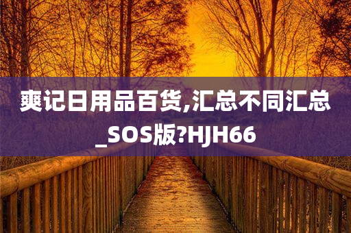 爽记日用品百货,汇总不同汇总_SOS版?HJH66