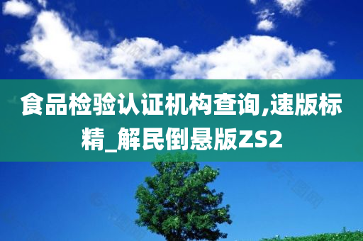 食品检验认证机构查询,速版标精_解民倒悬版ZS2