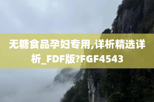 无糖食品孕妇专用,详析精选详析_FDF版?FGF4543