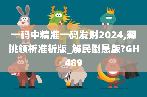 一码中精准一码发财2024,释挑领析准析版_解民倒悬版?GH489