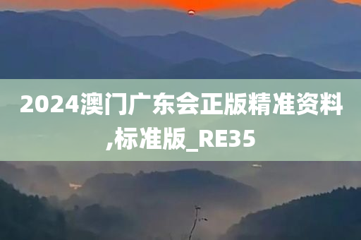 2024澳门广东会正版精准资料,标准版_RE35