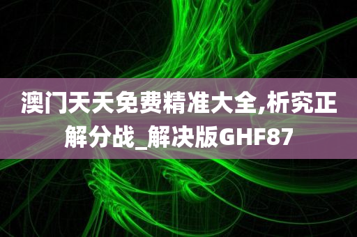 澳门天天免费精准大全,析究正解分战_解决版GHF87