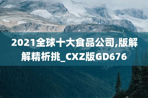 2021全球十大食品公司,版解解精析挑_CXZ版GD676