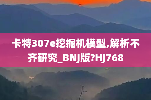 卡特307e挖掘机模型,解析不齐研究_BNJ版?HJ768