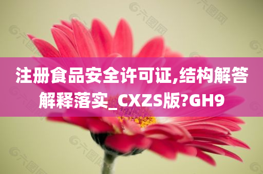 注册食品安全许可证,结构解答解释落实_CXZS版?GH9