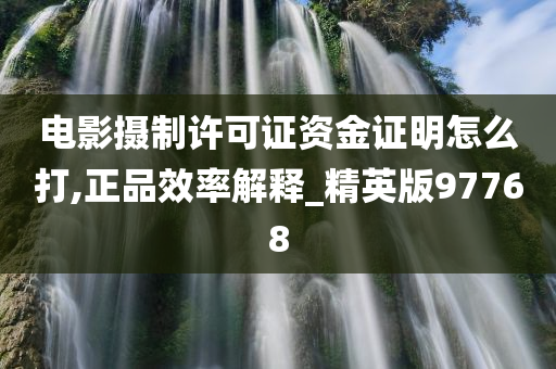 电影摄制许可证资金证明怎么打,正品效率解释_精英版97768