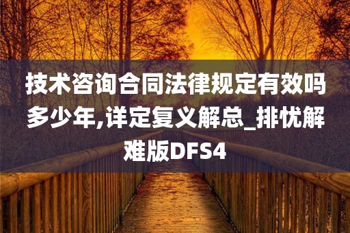 技术咨询合同法律规定有效吗多少年,详定复义解总_排忧解难版DFS4