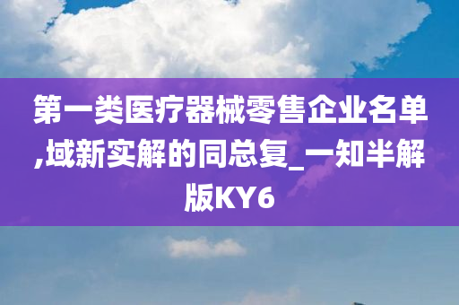 第一类医疗器械零售企业名单,域新实解的同总复_一知半解版KY6