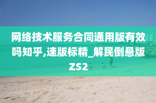 网络技术服务合同通用版有效吗知乎,速版标精_解民倒悬版ZS2