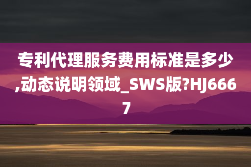 专利代理服务费用标准是多少,动态说明领域_SWS版?HJ6667