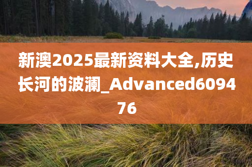 新澳2025最新资料大全,历史长河的波澜_Advanced609476