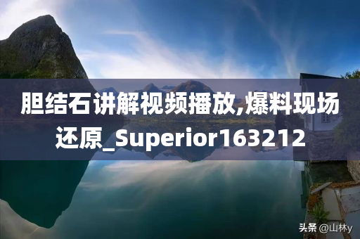 胆结石讲解视频播放,爆料现场还原_Superior163212