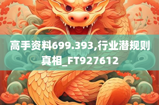 高手资料699.393,行业潜规则真相_FT927612